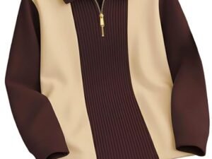 T-Shirt for Men Zip Neck Texture
